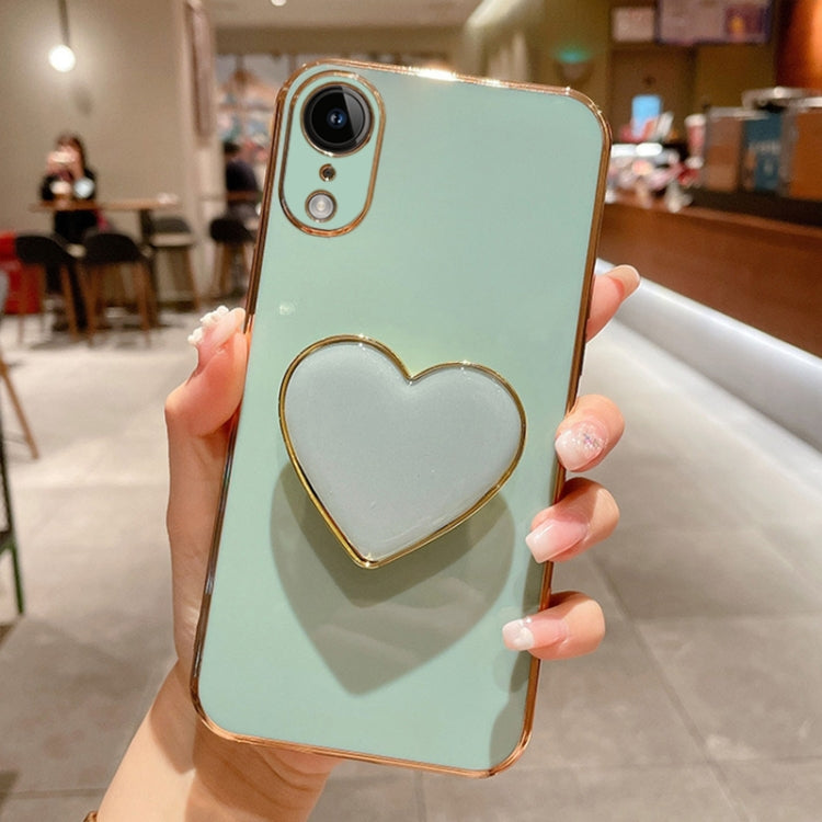 Electroplating Love Heart Holder TPU Phone Case, For iPhone 11 Pro, For iPhone X / XS, For iPhone XR, For iPhone XS Max