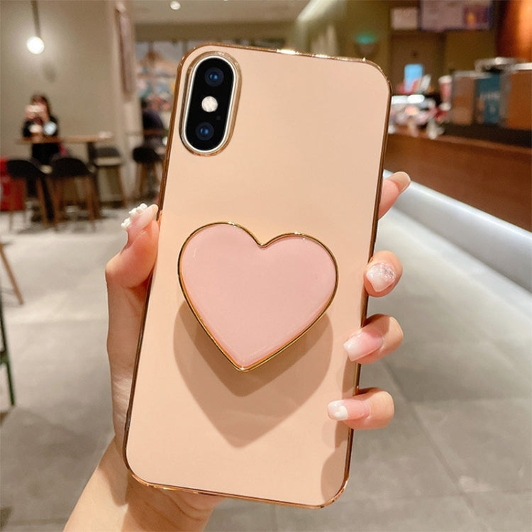 Electroplating Love Heart Holder TPU Phone Case, For iPhone 11 Pro, For iPhone X / XS, For iPhone XR, For iPhone XS Max