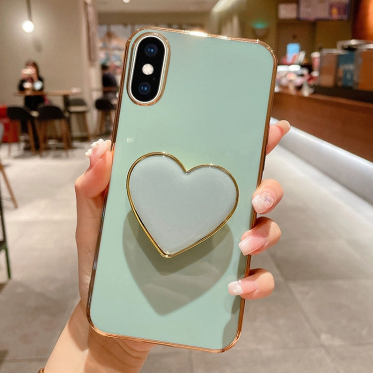 Electroplating Love Heart Holder TPU Phone Case, For iPhone 11 Pro, For iPhone X / XS, For iPhone XR, For iPhone XS Max