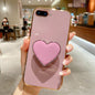 Electroplating Love Heart Holder TPU Phone Case, For iPhone 7 Plus / 8 Plus