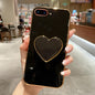 Electroplating Love Heart Holder TPU Phone Case, For iPhone 7 Plus / 8 Plus