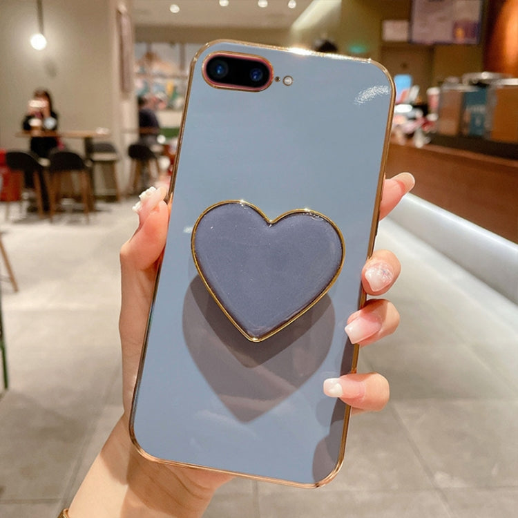Electroplating Love Heart Holder TPU Phone Case, For iPhone 7 Plus / 8 Plus