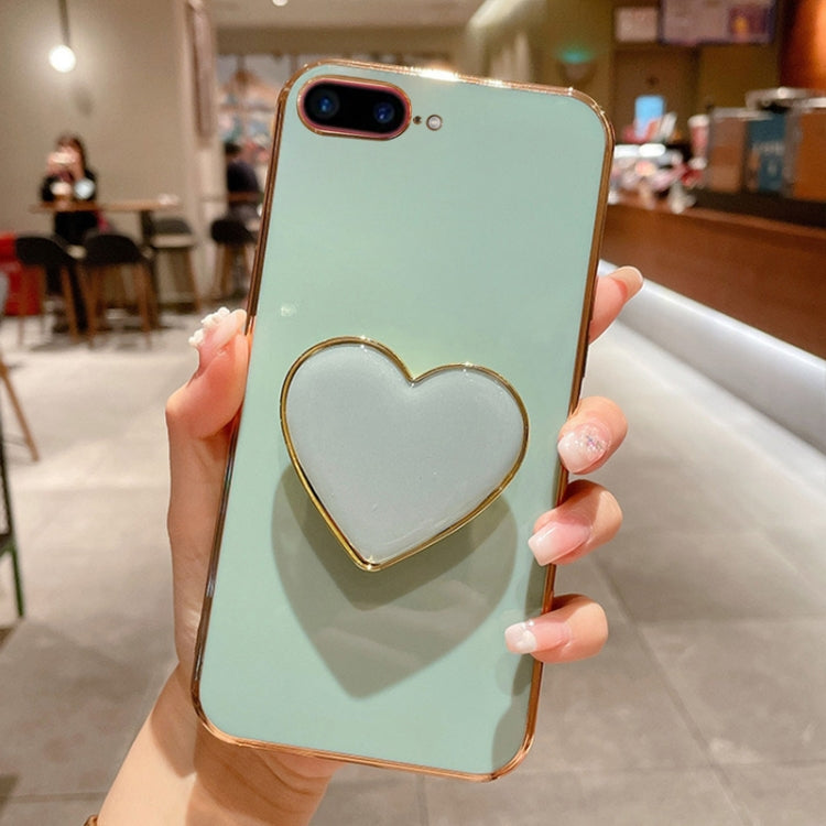 Electroplating Love Heart Holder TPU Phone Case, For iPhone 7 Plus / 8 Plus