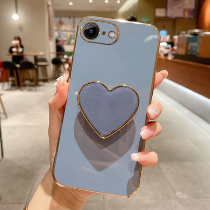 Electroplating Love Heart Holder TPU Phone Case, For iPhone 14 Pro Max, For iPhone SE 2022 / 2020 / 7 / 8, For iPhone 13 Pro Max, For iPhone 13 Pro