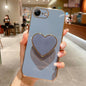 Electroplating Love Heart Holder TPU Phone Case, For iPhone 14 Pro Max, For iPhone SE 2022 / 2020 / 7 / 8, For iPhone 13 Pro Max, For iPhone 13 Pro