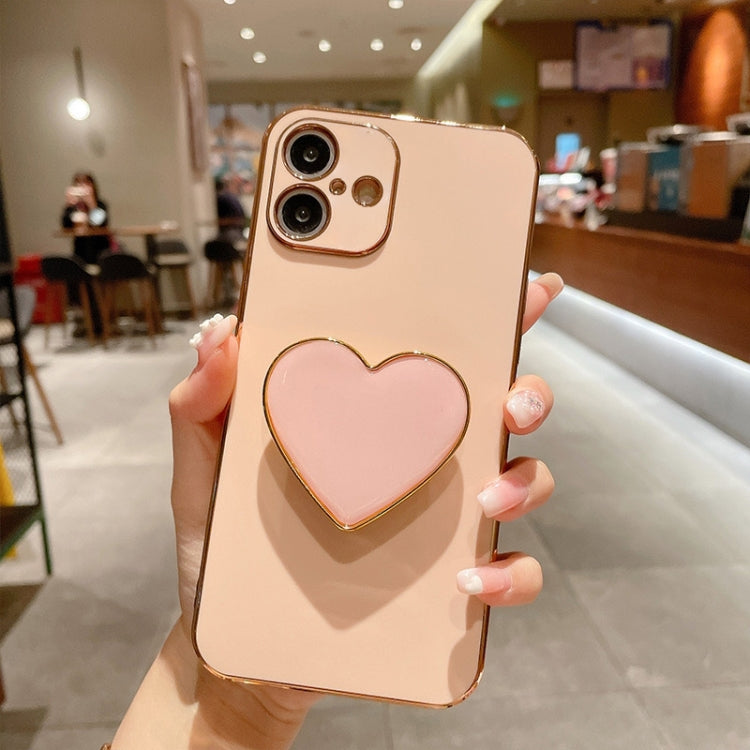 Electroplating Love Heart Holder TPU Phone Case, For iPhone 16, For iPhone 15 Pro Max, For iPhone 15 Pro, For iPhone 15 Plus