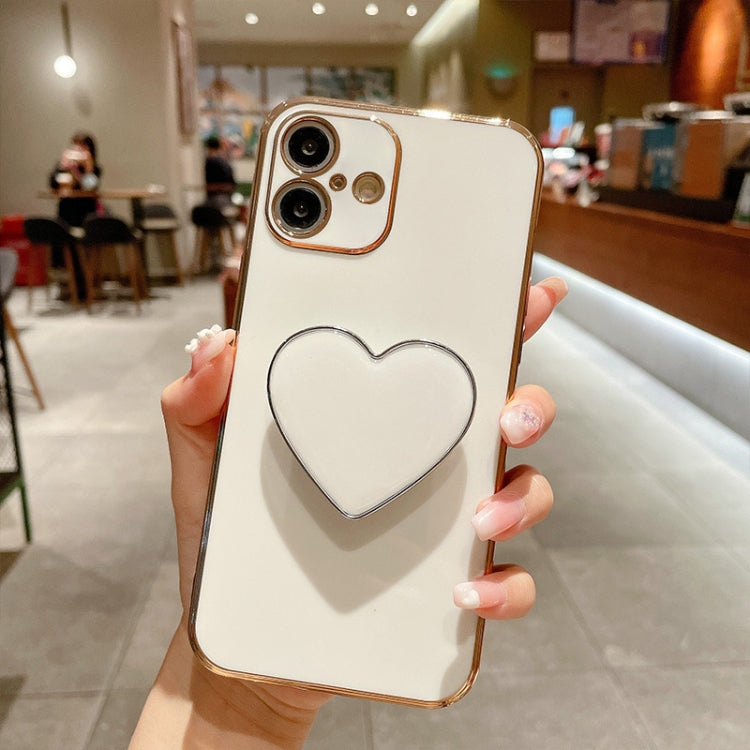 Electroplating Love Heart Holder TPU Phone Case, For iPhone 16, For iPhone 15 Pro Max, For iPhone 15 Pro, For iPhone 15 Plus