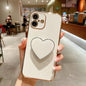 Electroplating Love Heart Holder TPU Phone Case, For iPhone 16, For iPhone 15 Pro Max, For iPhone 15 Pro, For iPhone 15 Plus