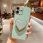 Electroplating Love Heart Holder TPU Phone Case, For iPhone 16, For iPhone 15 Pro Max, For iPhone 15 Pro, For iPhone 15 Plus
