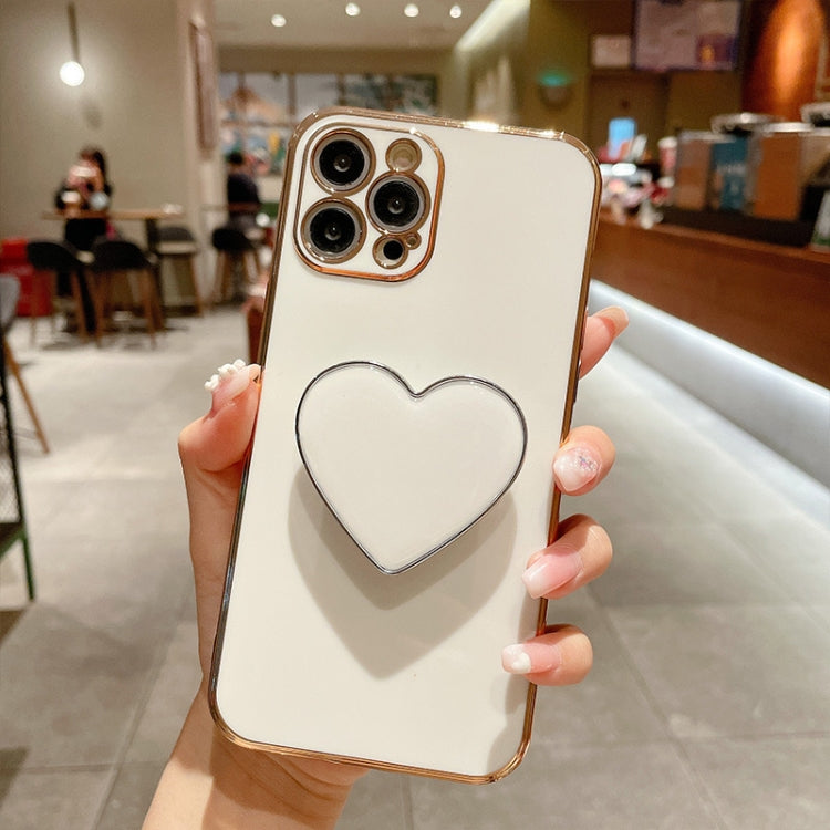 Electroplating Love Heart Holder TPU Phone Case, For iPhone Air, For iPhone 16 Pro Max, For iPhone 16 Pro, For iPhone 16 Plus