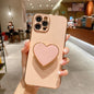 Electroplating Love Heart Holder TPU Phone Case, For iPhone Air, For iPhone 16 Pro Max, For iPhone 16 Pro, For iPhone 16 Plus