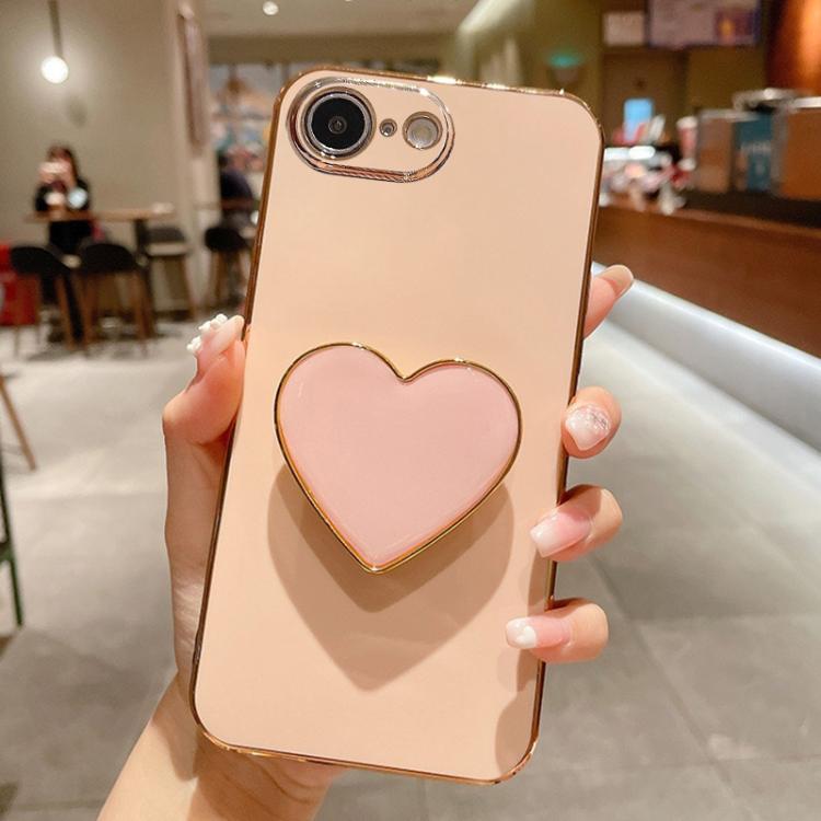 Electroplating Love Heart Holder TPU Phone Case, For iPhone 17e / 16e, For iPhone 17 Pro Max, For iPhone 17 Pro, For iPhone 17