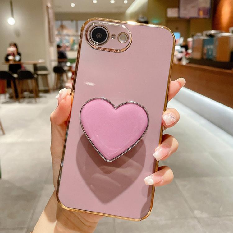 Electroplating Love Heart Holder TPU Phone Case, For iPhone 17e / 16e, For iPhone 17 Pro Max, For iPhone 17 Pro, For iPhone 17