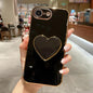 Electroplating Love Heart Holder TPU Phone Case, For iPhone 17e / 16e, For iPhone 17 Pro Max, For iPhone 17 Pro, For iPhone 17