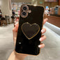 Electroplating Love Heart Holder TPU Phone Case, For iPhone 17e / 16e, For iPhone 17 Pro Max, For iPhone 17 Pro, For iPhone 17