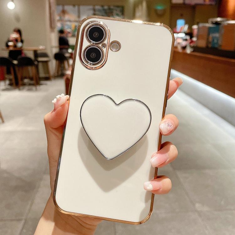 Electroplating Love Heart Holder TPU Phone Case, For iPhone 17e / 16e, For iPhone 17 Pro Max, For iPhone 17 Pro, For iPhone 17