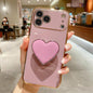 Electroplating Love Heart Holder TPU Phone Case, For iPhone 17e / 16e, For iPhone 17 Pro Max, For iPhone 17 Pro, For iPhone 17