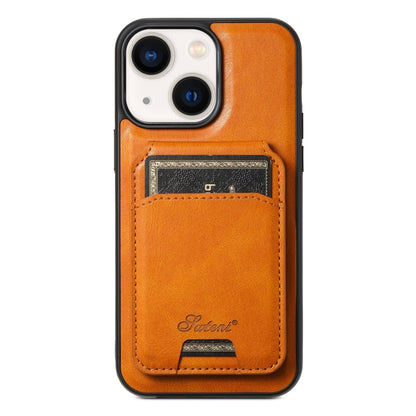 Suteni H15 MagSafe Oil Eax Leather Detachable Wallet Back Phone Case, For iPhone 15, For iPhone 14 Plus, For iPhone 14, For iPhone 14 Pro