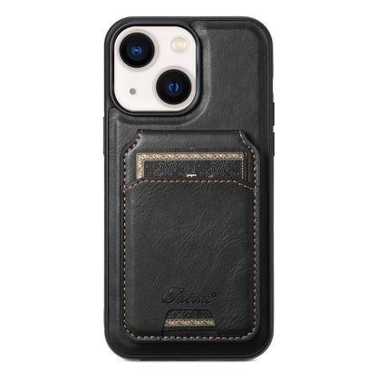 Suteni H15 MagSafe Oil Eax Leather Detachable Wallet Back Phone Case, For iPhone 15, For iPhone 14 Plus, For iPhone 14, For iPhone 14 Pro