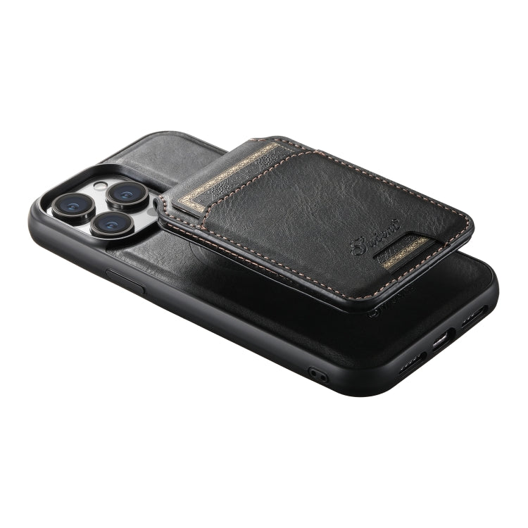 Suteni H15 MagSafe Oil Eax Leather Detachable Wallet Back Phone Case, For iPhone 13 Pro, For iPhone 13, For iPhone 12, For iPhone 12 Pro Max