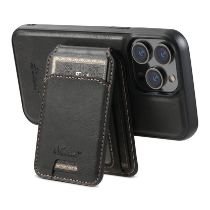 Suteni H15 MagSafe Oil Eax Leather Detachable Wallet Back Phone Case, For iPhone 12 Pro, For iPhone 17e / 16e