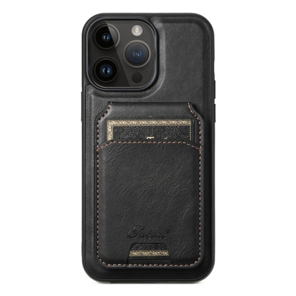 Suteni H15 MagSafe Oil Eax Leather Detachable Wallet Back Phone Case, For iPhone 12 Pro, For iPhone 17e / 16e