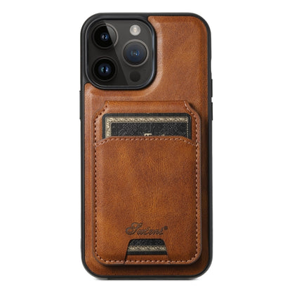 Suteni H15 MagSafe Oil Eax Leather Detachable Wallet Back Phone Case, For iPhone 12, For iPhone 12 Pro Max, For iPhone 12 Pro