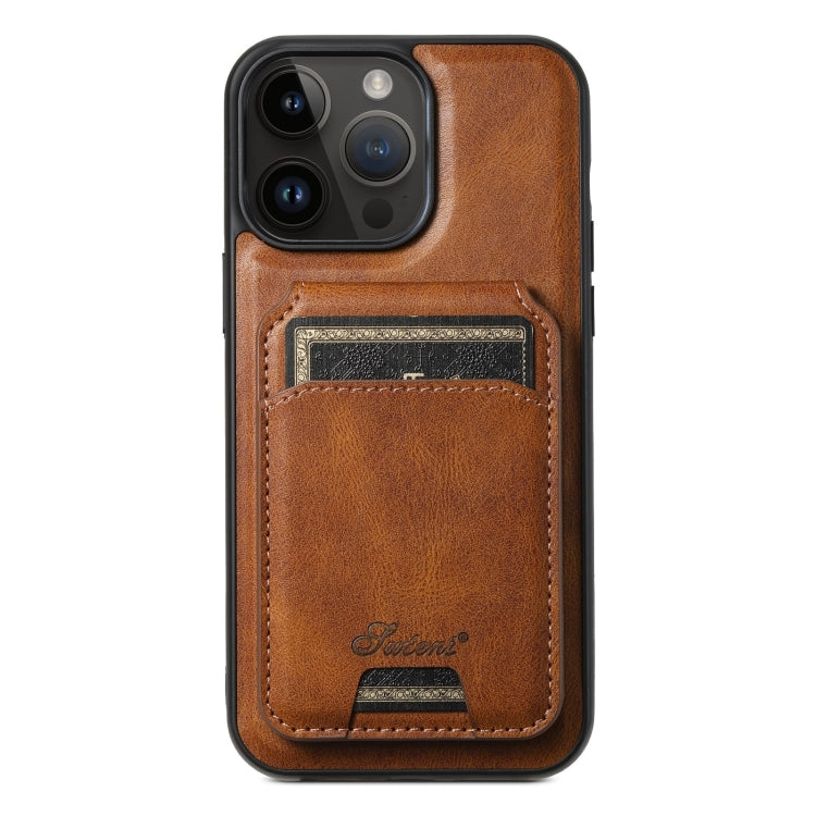 Suteni H15 MagSafe Oil Eax Leather Detachable Wallet Back Phone Case, For iPhone 12 Pro, For iPhone 17e / 16e