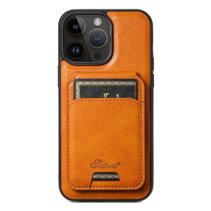 Suteni H15 MagSafe Oil Eax Leather Detachable Wallet Back Phone Case, For iPhone 12 Pro, For iPhone 17e / 16e