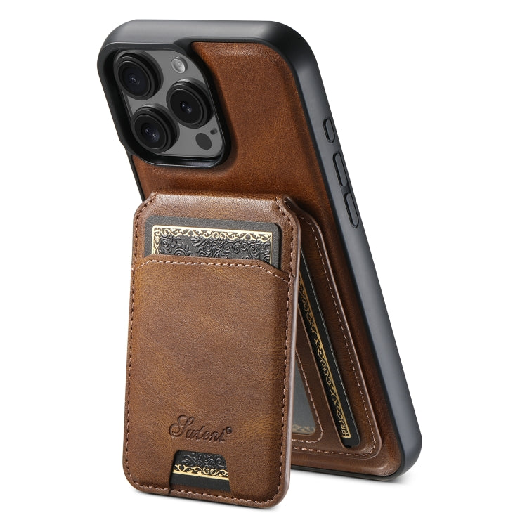 Suteni H15 MagSafe Oil Eax Leather Detachable Wallet Back Phone Case, For iPhone 17 Pro, For iPhone 17, For iPhone Air, For iPhone 16 Pro Max