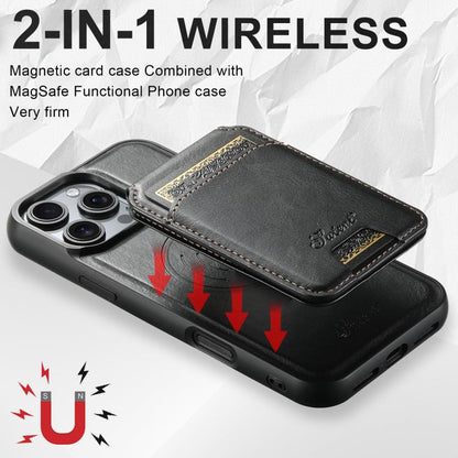 Suteni H15 MagSafe Oil Eax Leather Detachable Wallet Back Phone Case, For iPhone 17e / 16e, For iPhone 17 Pro Max, For iPhone 17 Pro, For iPhone 17