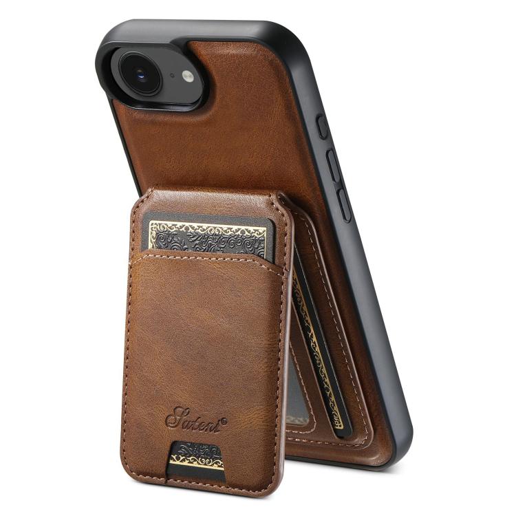 Suteni H15 MagSafe Oil Eax Leather Detachable Wallet Back Phone Case, For iPhone 17e / 16e, For iPhone 17 Pro Max, For iPhone 17 Pro, For iPhone 17