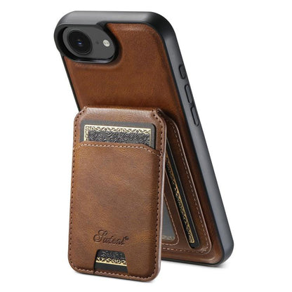 Suteni H15 MagSafe Oil Eax Leather Detachable Wallet Back Phone Case, For iPhone 17e / 16e, For iPhone 17 Pro Max, For iPhone 17 Pro, For iPhone 17