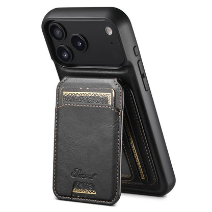 Suteni H15 MagSafe Oil Eax Leather Detachable Wallet Back Phone Case, For iPhone 18, For iPhone 18 Pro, For iPhone 18 Pro Max, For iPhone 17 Pro Max