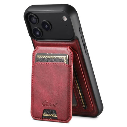 Suteni H15 MagSafe Oil Eax Leather Detachable Wallet Back Phone Case, For iPhone 18, For iPhone 18 Pro, For iPhone 18 Pro Max, For iPhone 17 Pro Max