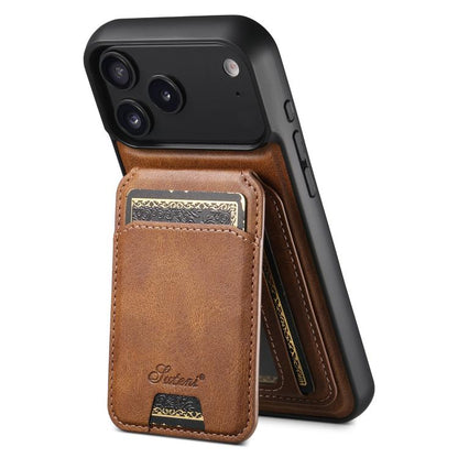 Suteni H15 MagSafe Oil Eax Leather Detachable Wallet Back Phone Case, For iPhone 17 Pro, For iPhone 17, For iPhone Air, For iPhone 16 Pro Max