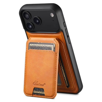 Suteni H15 MagSafe Oil Eax Leather Detachable Wallet Back Phone Case, For iPhone 17 Pro, For iPhone 17, For iPhone Air, For iPhone 16 Pro Max