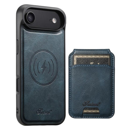 Suteni H15 MagSafe Oil Eax Leather Detachable Wallet Back Phone Case, For iPhone Air, For iPhone 16 Pro Max, For iPhone 16 Pro, For iPhone 16 Plus