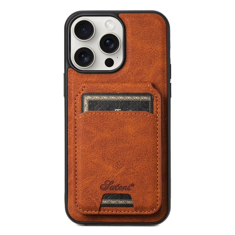 Suteni H16 Litchi Texture Leather Detachable Wallet Back Phone Case, For iPhone 16 Pro, For iPhone 16 Plus, For iPhone 16, For iPhone 15 Pro Max, For iPhone 15 Pro, For iPhone 15 Plus