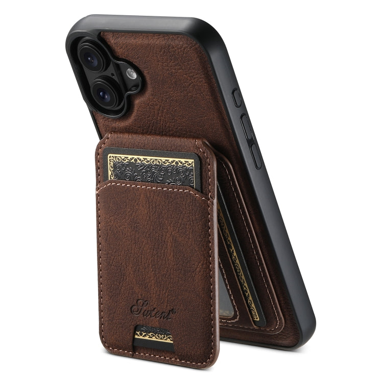 Suteni H16 Litchi Texture Leather Detachable Wallet Back Phone Case, For iPhone 16 Pro, For iPhone 16 Plus, For iPhone 16, For iPhone 15 Pro Max, For iPhone 15 Pro, For iPhone 15 Plus