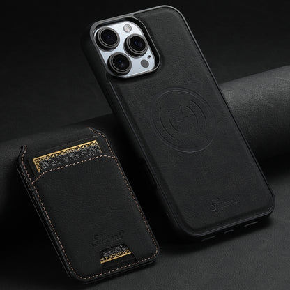 Suteni H16 Litchi Texture Leather Detachable Wallet Back Phone Case, For iPhone 16 Pro, For iPhone 16 Plus, For iPhone 16, For iPhone 15 Pro Max, For iPhone 15 Pro, For iPhone 15 Plus