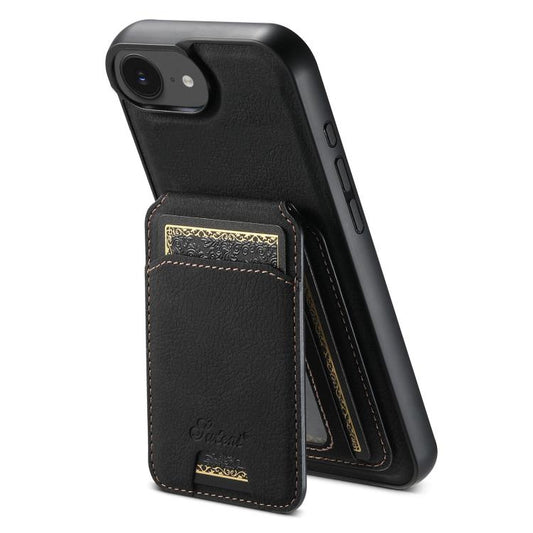 Suteni H16 Litchi Texture Leather Detachable Wallet Back Phone Case, For iPhone 17e / 16e