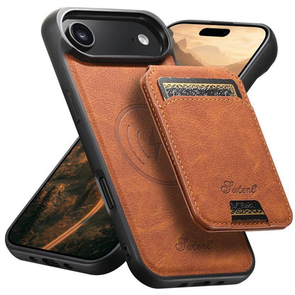 Suteni H16 Litchi Texture Leather Detachable Wallet Back Phone Case, For iPhone 17e / 16e, For iPhone 17 Pro Max, For iPhone 17 Pro, For iPhone 17, For iPhone Air, For iPhone 16 Pro Max