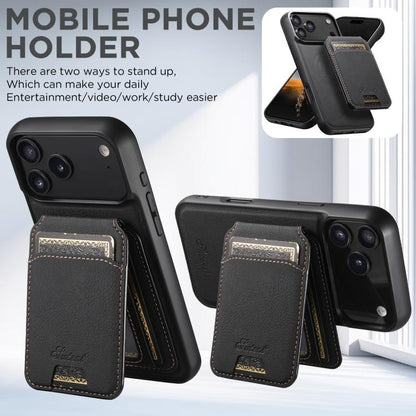 Suteni H16 Litchi Texture Leather Detachable Wallet Back Phone Case, For iPhone 18, For iPhone 18 Pro, For iPhone 18 Pro Max, For iPhone 17 Pro Max, For iPhone 17 Pro, For iPhone 17