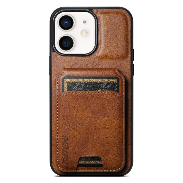 Suteni H02 Leather Wallet Stand Back Phone Case, For iPhone 11, For iPhone 11 Pro, For iPhone X / XS, For iPhone XR, For iPhone XS Max, For iPhone 17e / 16e, For iPhone 12 / 12 Pro