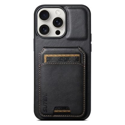 Suteni H02 Leather Wallet Stand Back Phone Case, For iPhone 16, For iPhone 15 Pro Max, For iPhone 15 Pro, For iPhone 15 Plus, For iPhone 15, For iPhone 14 Plus, For iPhone 14, For iPhone 14 Pro