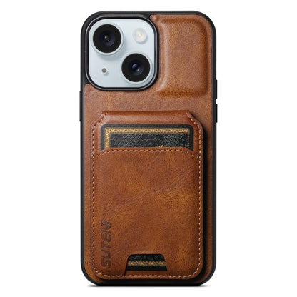 Suteni H02 Leather Wallet Stand Back Phone Case, For iPhone 16, For iPhone 15 Pro Max, For iPhone 15 Pro, For iPhone 15 Plus, For iPhone 15, For iPhone 14 Plus, For iPhone 14, For iPhone 14 Pro