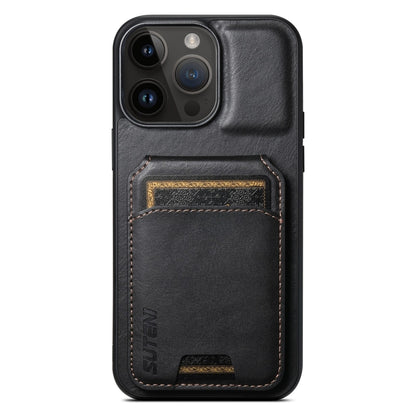 Suteni H02 Leather Wallet Stand Back Phone Case, For iPhone 16, For iPhone 15 Pro Max, For iPhone 15 Pro, For iPhone 15 Plus, For iPhone 15, For iPhone 14 Plus, For iPhone 14, For iPhone 14 Pro