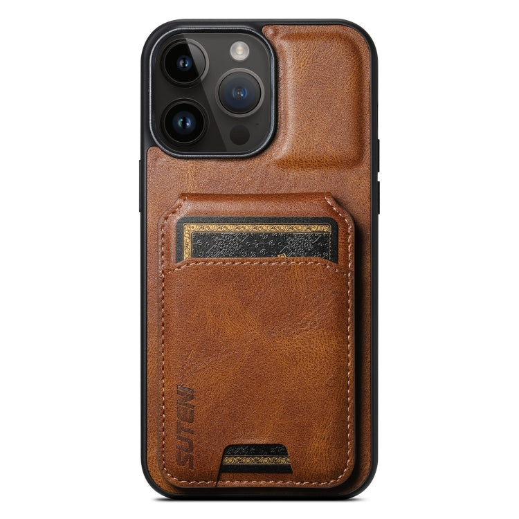 Suteni H02 Leather Wallet Stand Back Phone Case, For iPhone 16, For iPhone 15 Pro Max, For iPhone 15 Pro, For iPhone 15 Plus, For iPhone 15, For iPhone 14 Plus, For iPhone 14, For iPhone 14 Pro