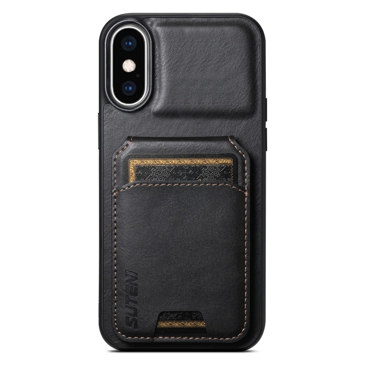 Suteni H02 Leather Wallet Stand Back Phone Case, For iPhone 11, For iPhone 11 Pro, For iPhone X / XS, For iPhone XR, For iPhone XS Max, For iPhone 17e / 16e, For iPhone 12 / 12 Pro